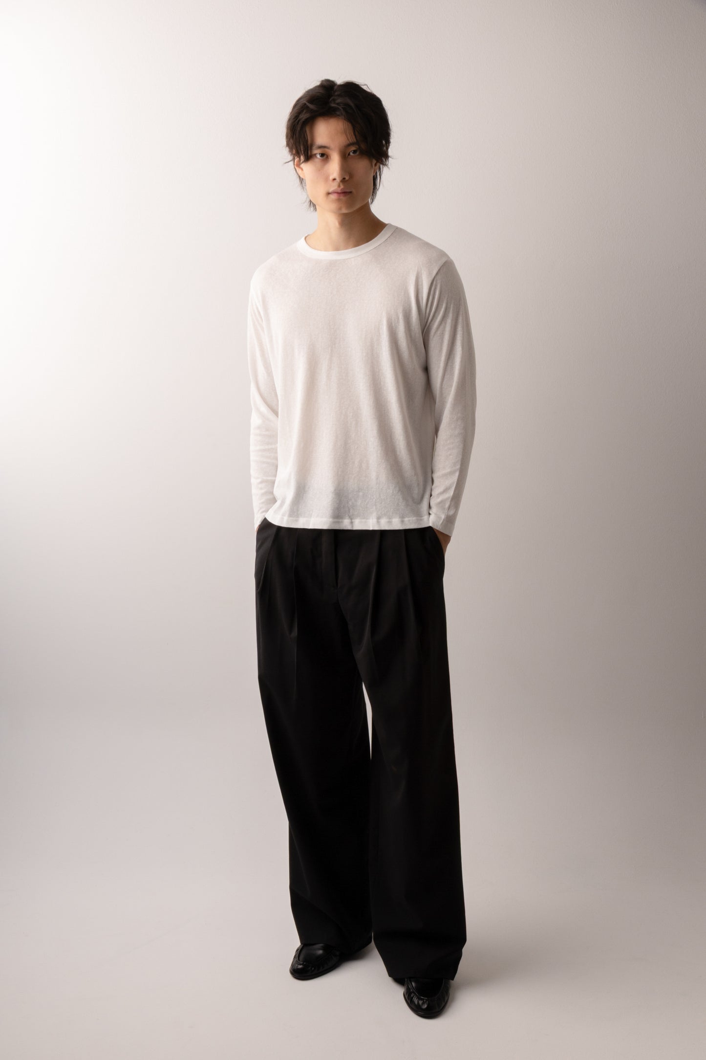 SHEER LONG SLEEVE WHITE